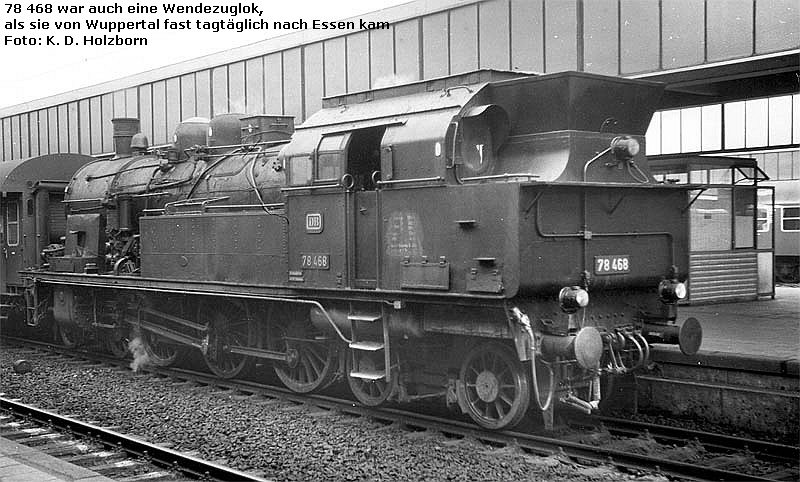 78 468 war auch eine Wendezuglok,
 als sie von Wuppertal fast tagtglich nach Essen kam
 Foto: K. D. Holzborn